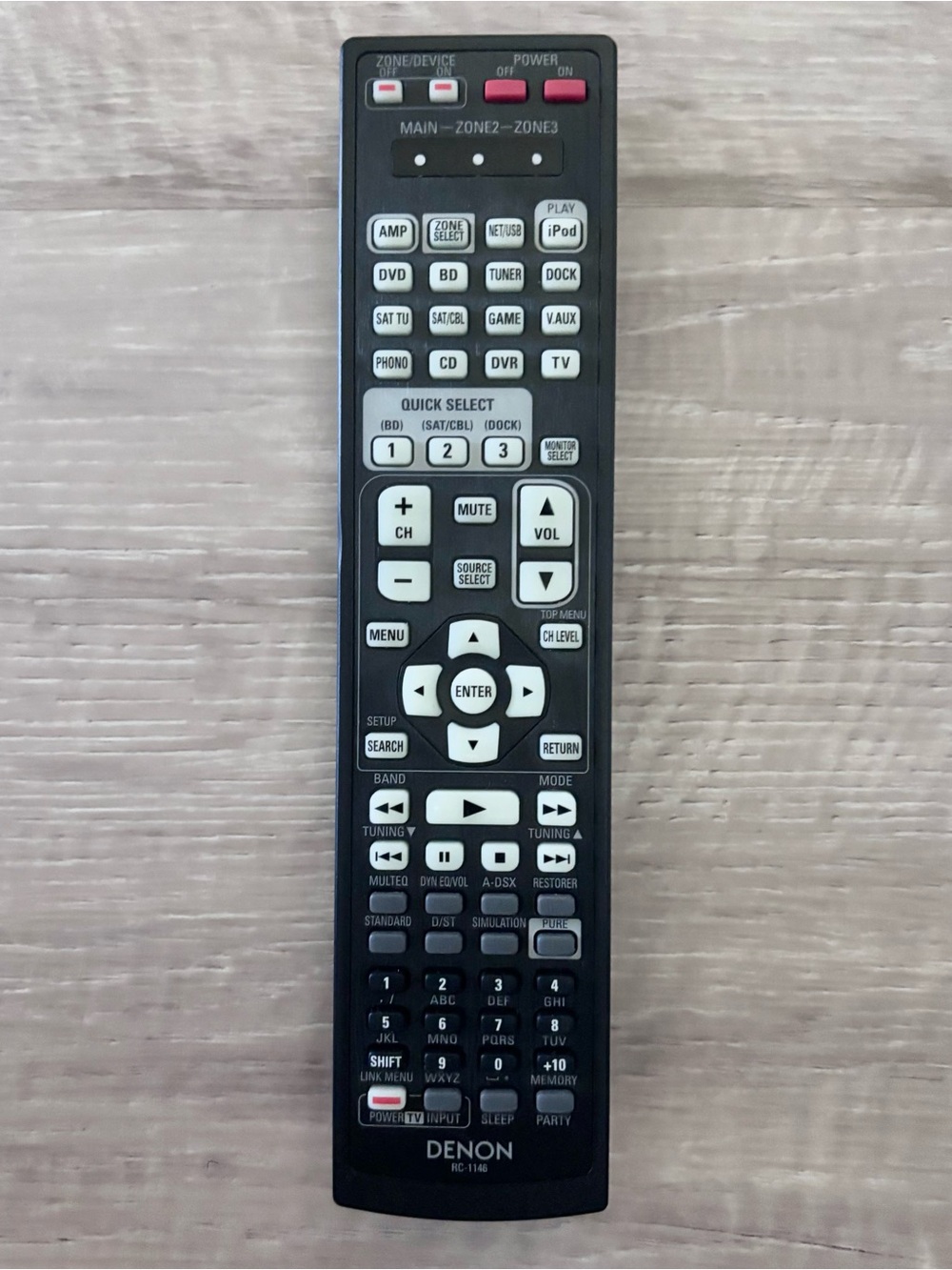 Genuine OEM Denon RC-1146 A/V Receiver Remote Control Tested & Works